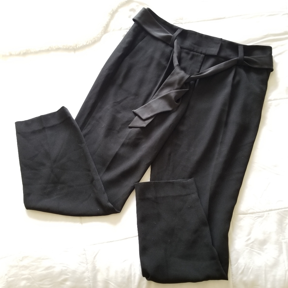 Vince Camuto Front-Tie Black Trousers Size 14